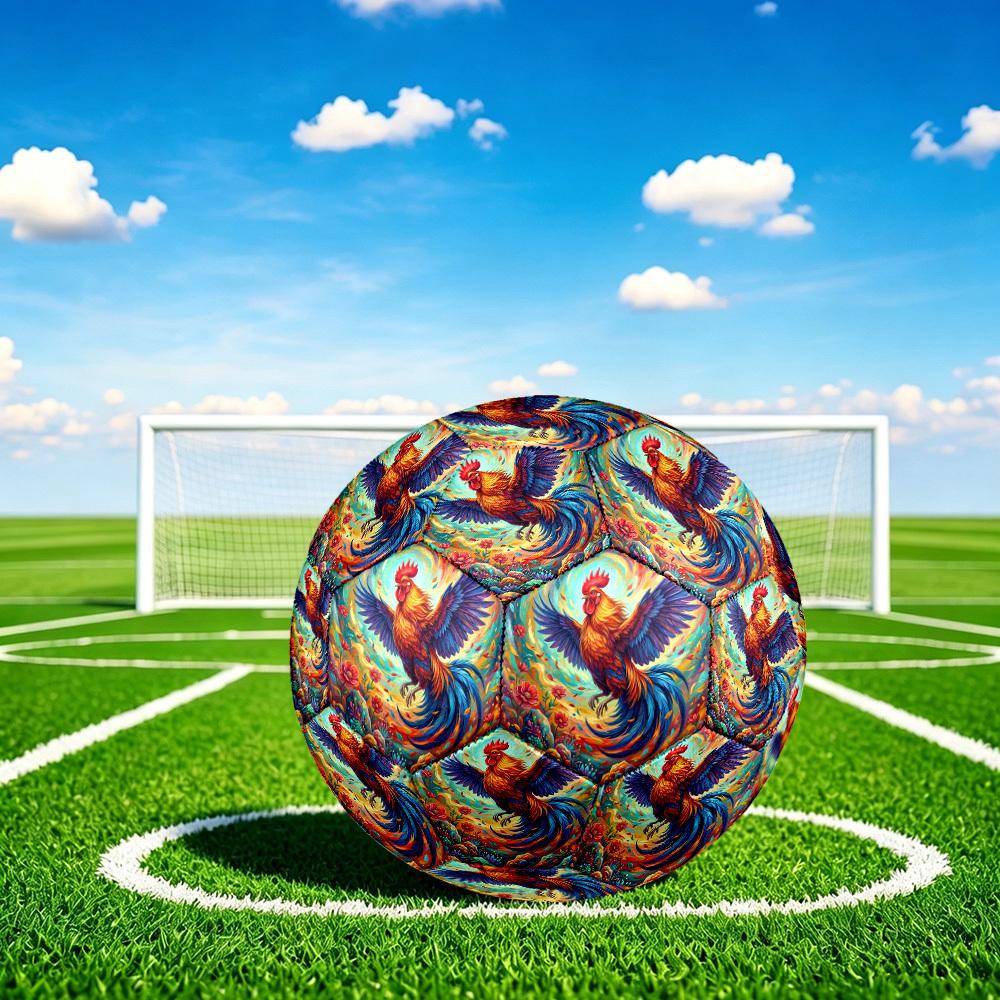 1pc Colorful Rooster Dance Durable Size 5 Soccer Ball Professional Match Training Football Indoor &Outdoor Sports Ball P60192