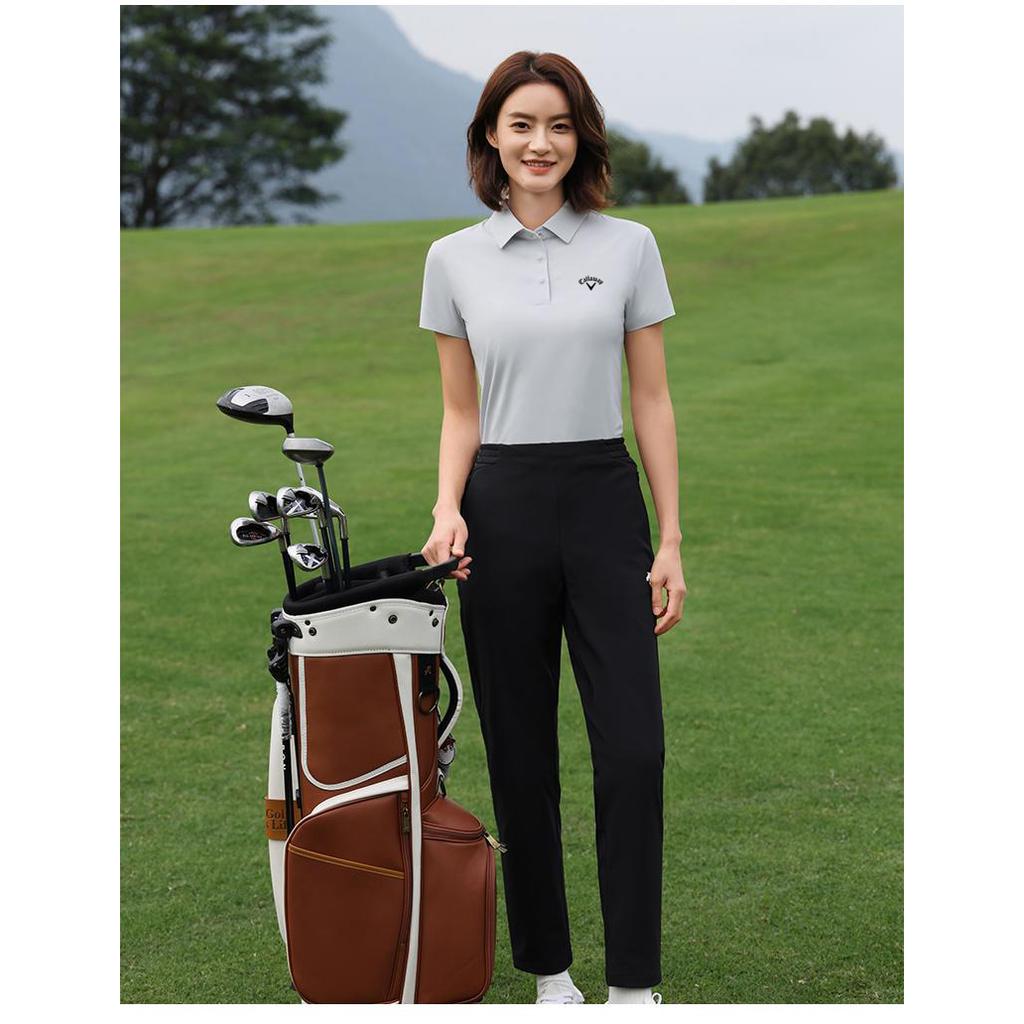 Callaway 2025 Lato Lato Haftowane Golf Biznesowy Rekreacyjny Sportowy Styl Lekka Bawełna Pływająca Jednolity Kolor Koszulka Polo