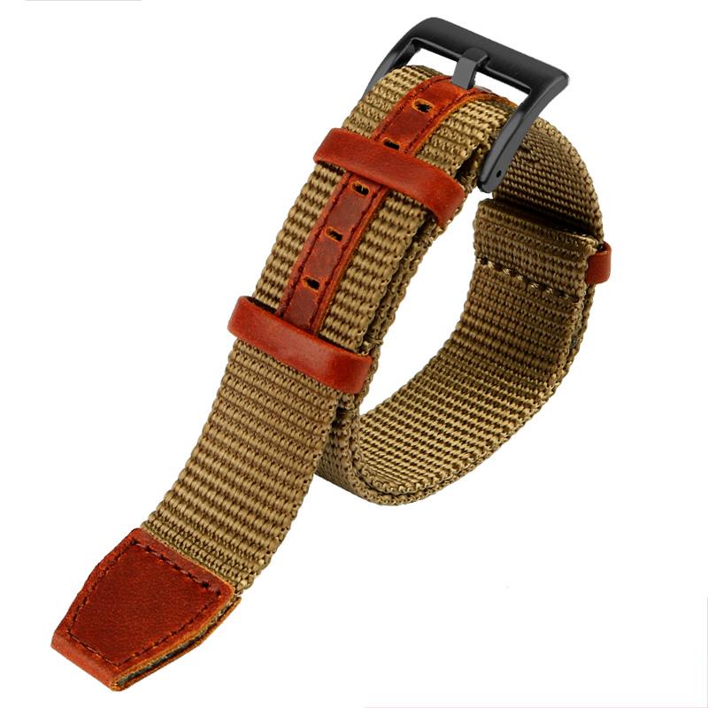 High Quality Nylon 20mm 22mm Watchband Seatbelt Khaki Military Sport Canvas Wrist Band Bracelet for Hamilton /Rolex Watch Strap