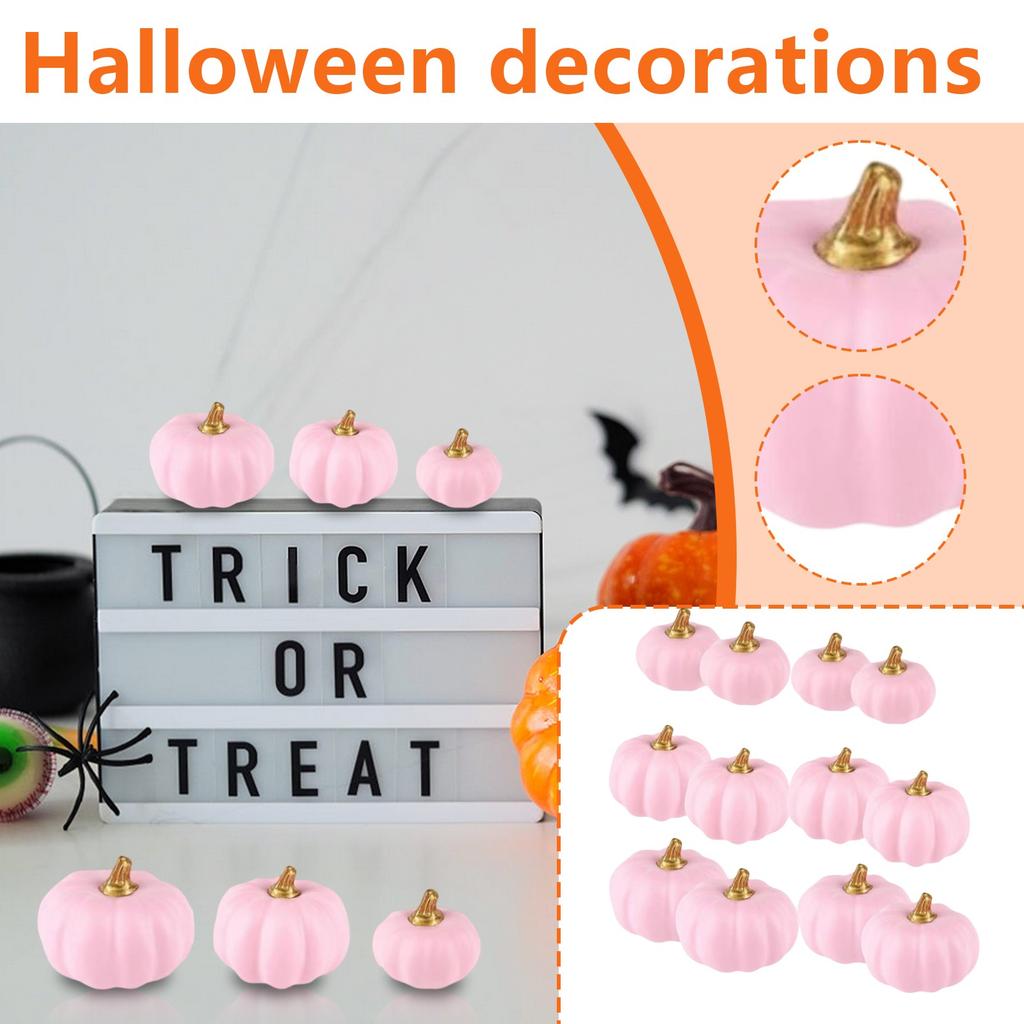 12pcs Simulation Pumpkin Model Pinks Foam Pumpkin Suit