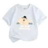 Toddler Kids Boys Girls 100% Cotton Crew Neck Short Sleeve T-Shirt, Cute Cartoon Bear My Tiny Wild Life Print Casual Soft Breathable Summer Tee for Li