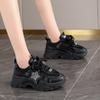 Low-top Autumn New Double-net Dad Shoes Sports and Leisure Thick Soles Increase