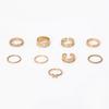Fashion Hollow Butterfly Joint Ring Chain Open Double Layer 9-Piece Set Ring Women