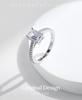 MODIAN S925 Sterling Silver Emerald-Cut Diamond Proposal Ring for Women
