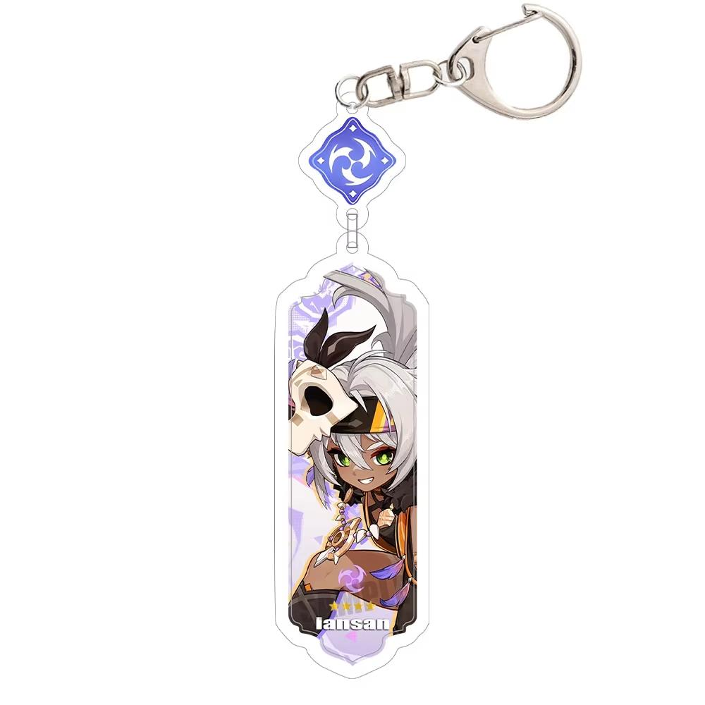 Portachiavi Anime Linnea Flins Durin Mualani Furina Arlecchino Accessori Portachiavi Genshin Impact Ciondolo Carino per Borsa Portachiavi Regalo