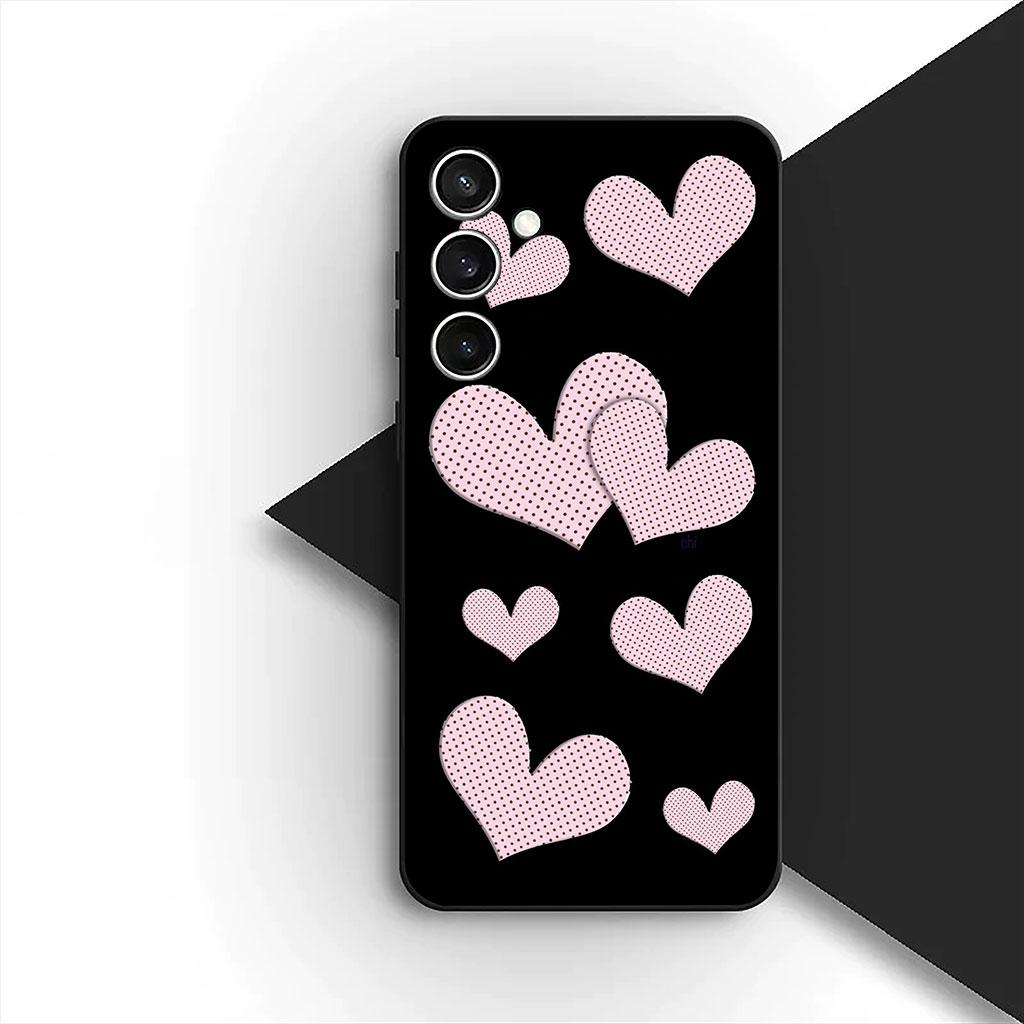 Phone Cover for Xiaomi Redmi Note 14 13 Pro Plus ProPlus 14C 13c Pro+ 5G Soft Silicone Case Star Dark Red Heart Love