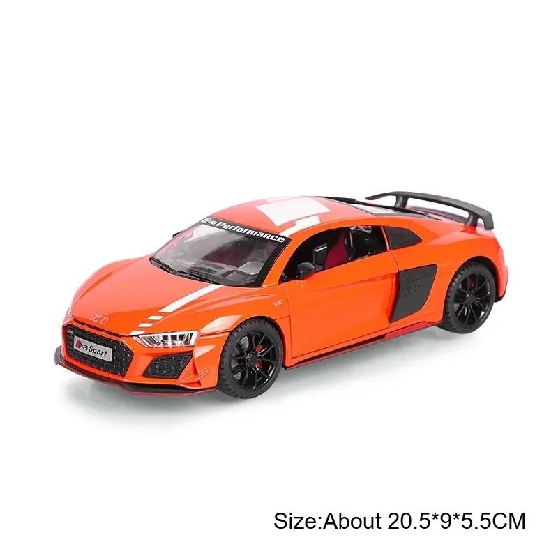 1:24 Scale RS7 R8 V10 Sports Car Model Toy Diecast Metal Sound Light Pull Back Vehicles Models Toys Collectibles Birthday Gifts