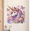 Misty Pink Floral Unicorn Wall Sticker Removable Fantasy Home Decor Art