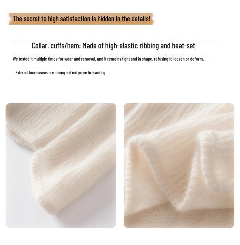 Lekasha Cashmere Goat Five-Needle Round Neck Sweater - Autumn/Winter Knitwear Pullover