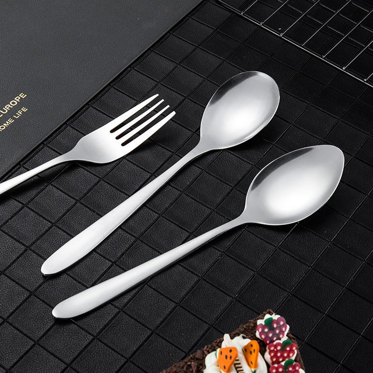 Bare solid color stainless steel spoon Yuan household eating spoon stirring spoon coffee spoon tableware set