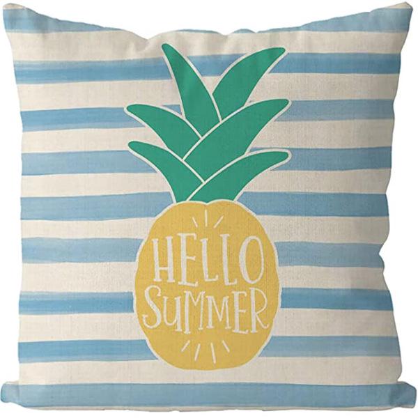 Nowa Nordycka Poszewka na Poduszkę z Lnu - Letni Nadruk Owocowy Poszewka na Poduszkę na Sofę