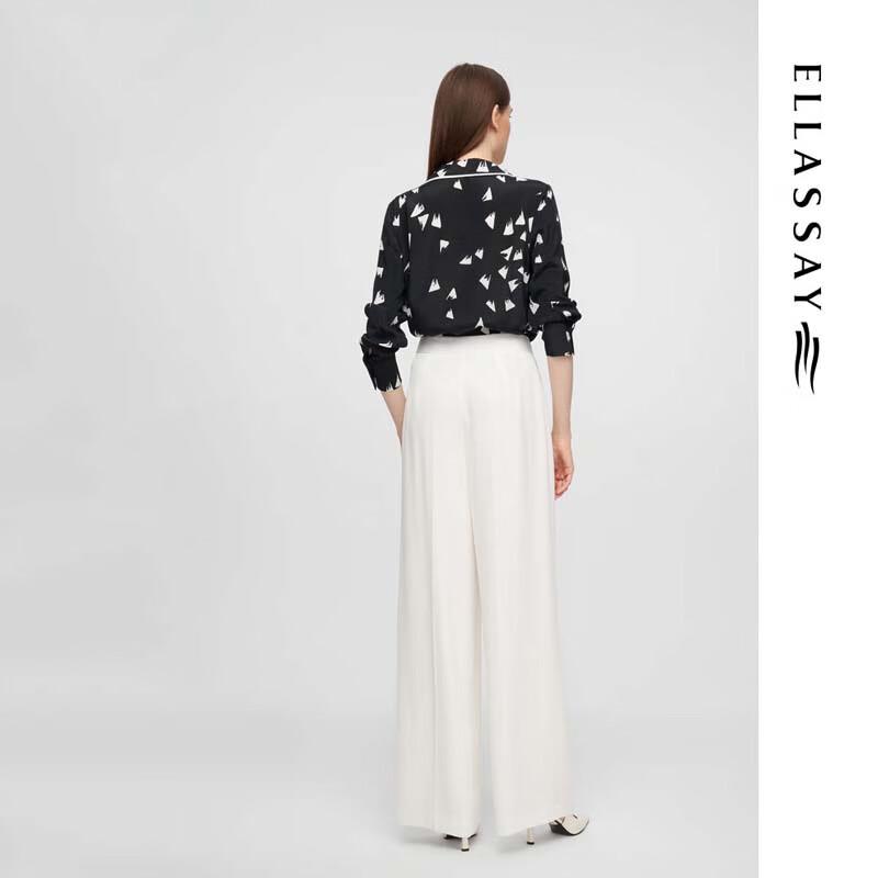 ELLASSAY Triacetate High-Waist Wide-Leg Pants EWE362K04100