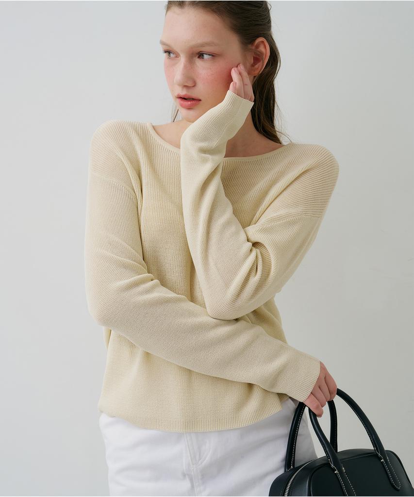 Pildeoseu See-Through Loose Fit Knit Beige