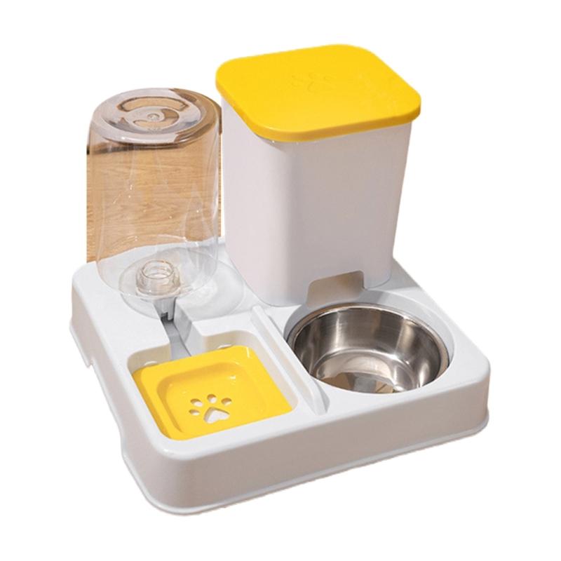 Pet Double Bowl Feeder Water Dispenser Pet Feeding Supply Large Capacity