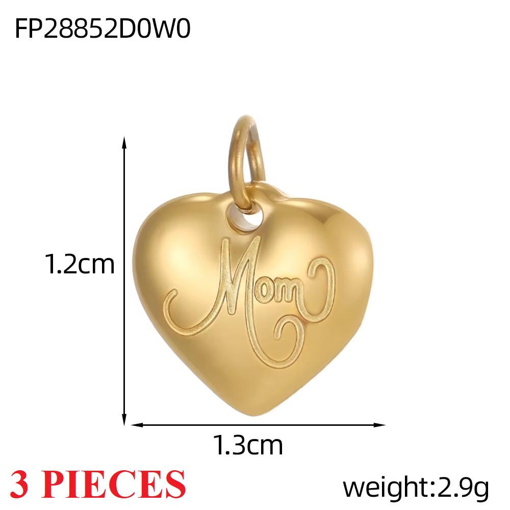 3PCS/LOT CARLIDANA Gold Plated Stainless Steel Charms, Flower Animal Heart Bow Pendants for DIY Necklace Jewelry Making