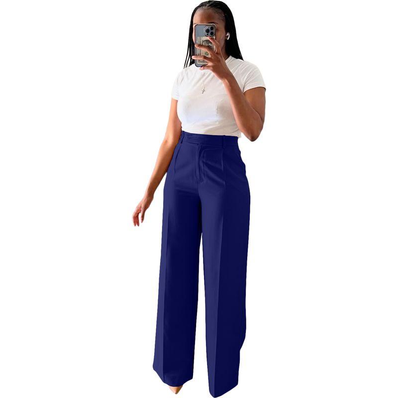 High Waist Straight Wide Leg Pants
