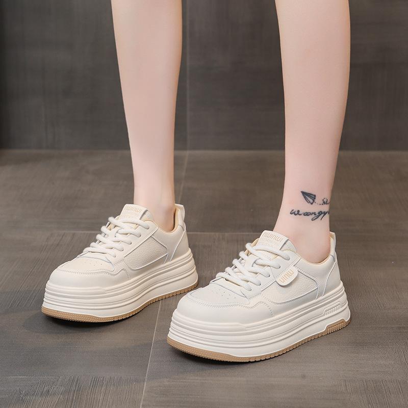 Platform Women's Shoes Spring Board Shoes 2025 New Autumn Platform Casual Versatile White Shoes Original Niche Shoes