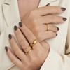 Minimalist 18K Gold Plated Stainless Steel Chunky Dome Ring for Women, Sizes 5 6 7 8, Waterproof Non Tarnish Statement Jewelry