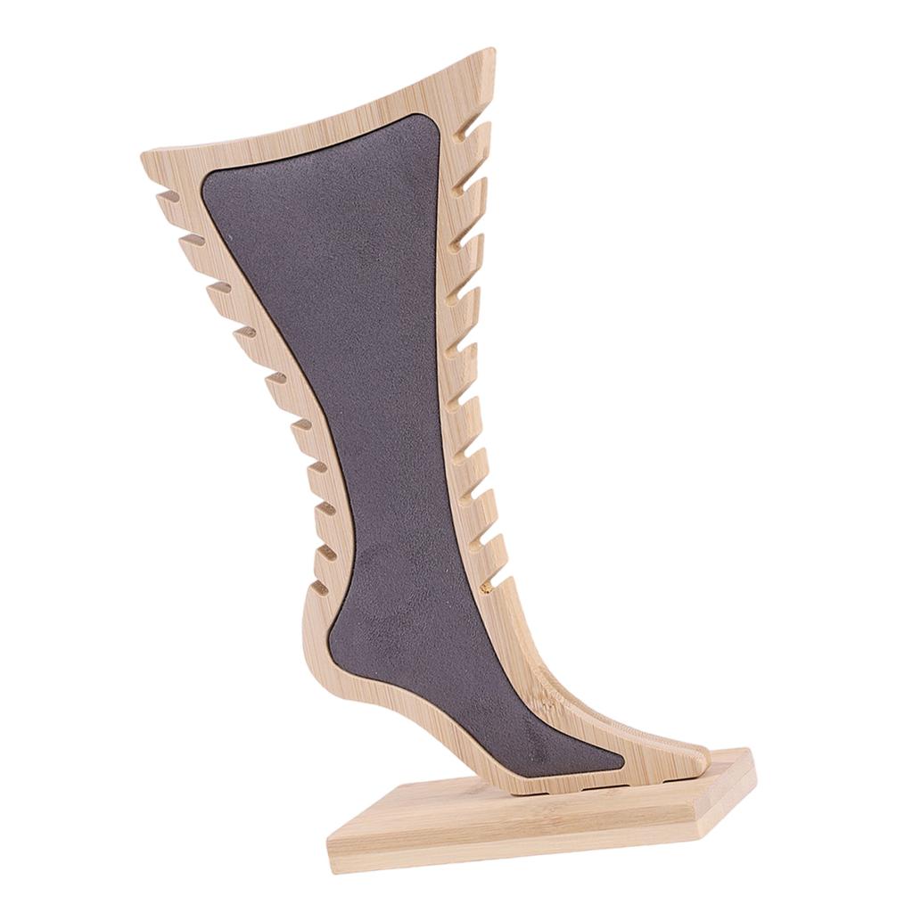 Bamboo Wood Jewelry Display Stand Foot Shaped Storage Rack for Earrings Necklaces Bracelets Accessories Organizer