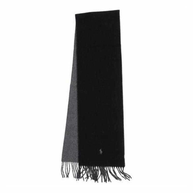 Polo Ralph Lauren Pony Embroidery Nylon Wool Blend Wool Scarf Men's Black MAPOHGS0J320855001