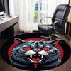 1pc Bloodthirsty Feline Office Round Area Rug, Under Office Chairs Bedroom Living Room Home Decor, Room Deco, Available In Various Sizes