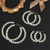 Party Big Circle Fashion Round Shape Drop Dangle Ear Stud Elegant Pearl Hoop Earrings
