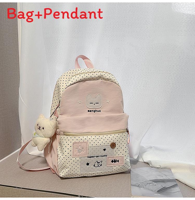 Süßer Katzen-Punkt-Rucksack Für High-School-Mädchen Nylon-Schultasche