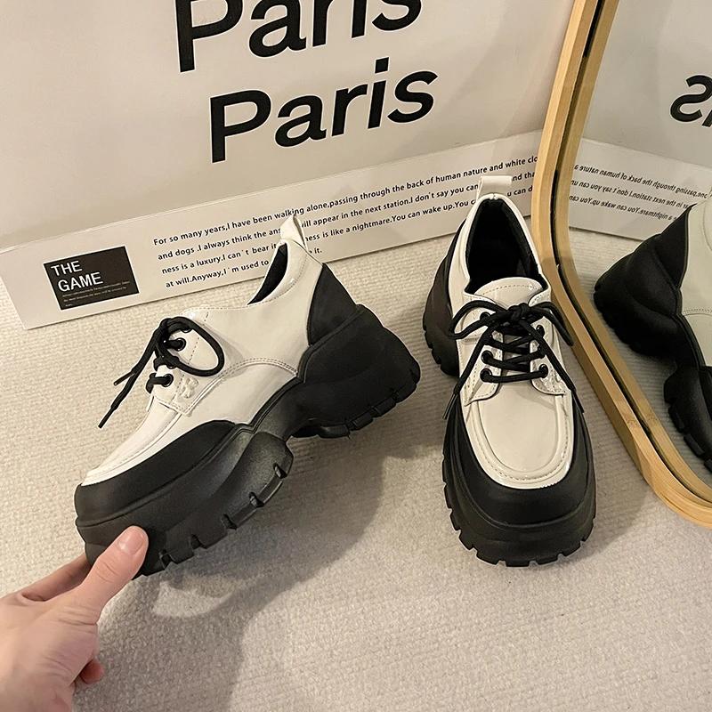 Fashion Women's Fashion Thick Heel Shoes Spring New Round Head Front Strap Thick Sole Anti-slip Wear-resistant Low-top Shoes