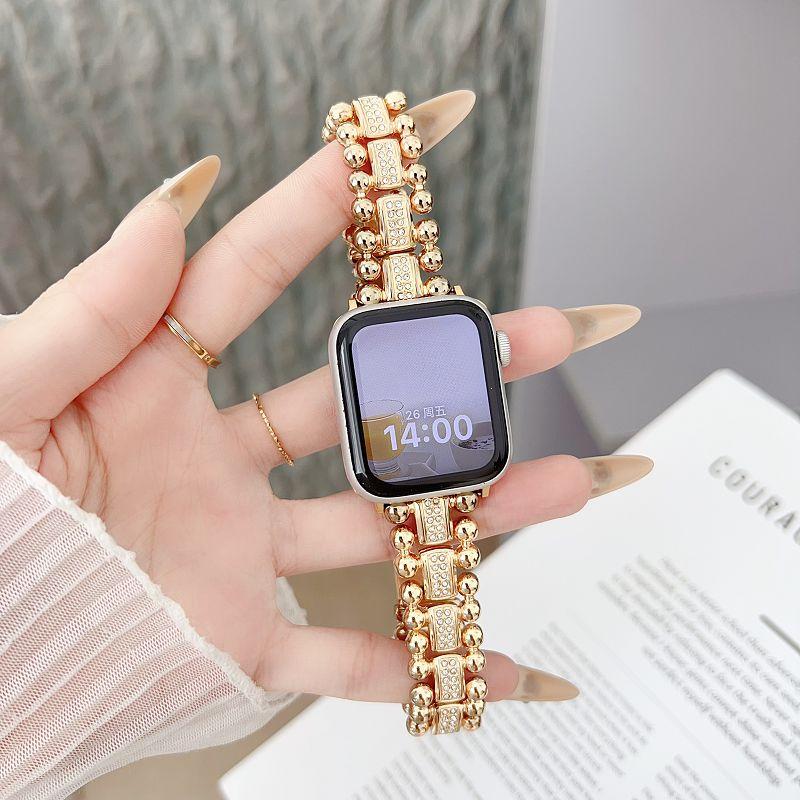 

Diamond Metal Band for Apple Wath 38 40 41 44 42 46 49mm Women Wristband Bling Stainless Steel Watch Strap for iWatch S11 10 9 8 38 40 41 mm золотой