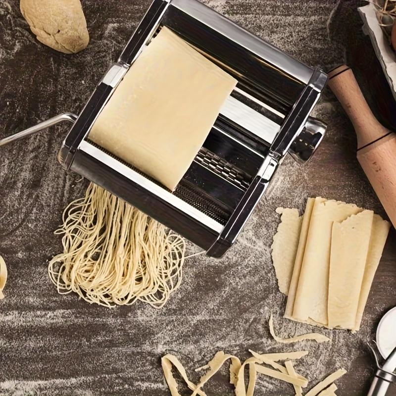 Spageti pagatavotājs, Pastas mašīna ar 8 regulējamiem biezuma iestatījumiem, 2-in-1 spageti rullītis un griezējs, Mīklas presēšanas ierīce nūdeļu pagatavošanai