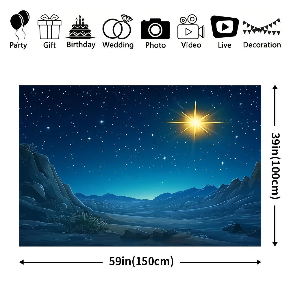1Pcs Winter Wonderland Starry Night Decoration Background Winter Backdrop For Photo Studio Photo Booth Party