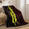Bold yellow text "Cyberpunk Edgerunners" on a dark, glitchy background. for all seasons blanket lunch break throw gift