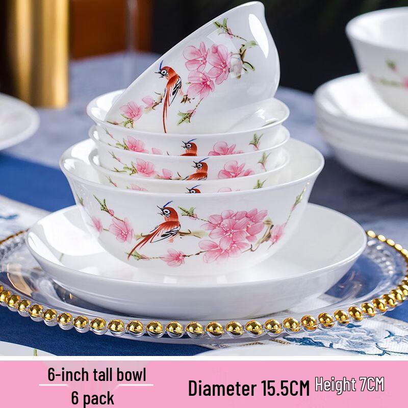 Water Droplet Peach Blossom Ceramic Dinnerware Set