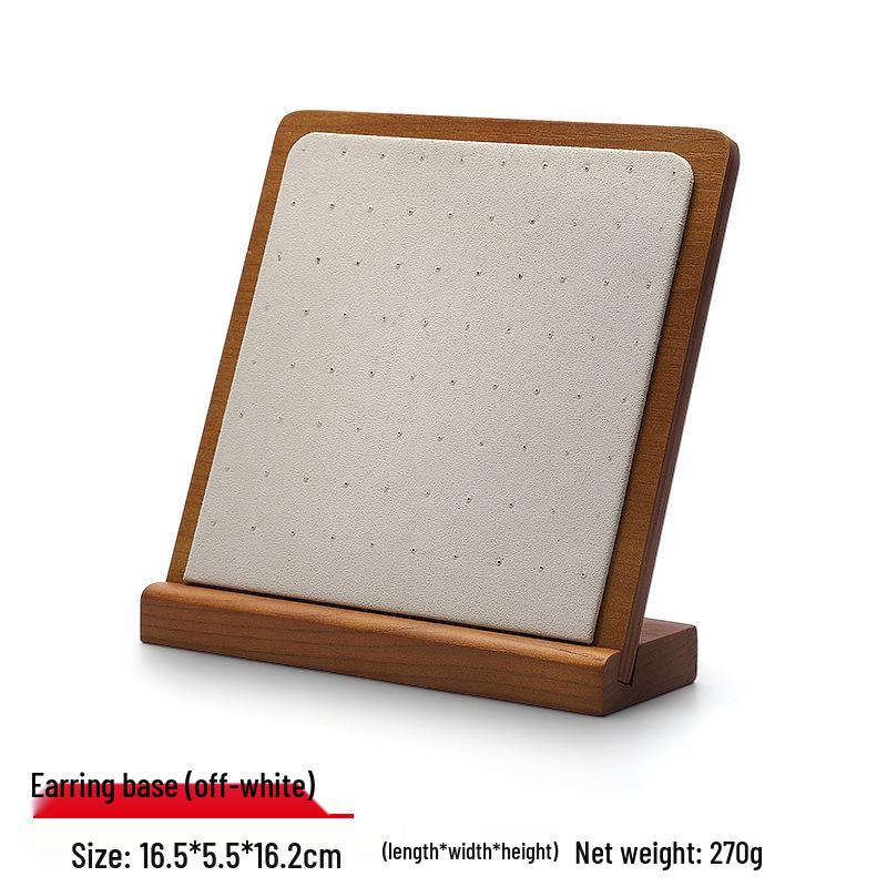 

Подставка для серег из массива дерева для хранения украшений бежевый