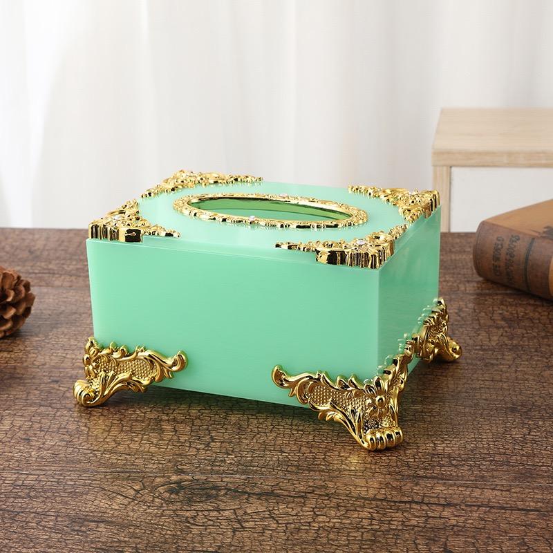 Luxury Acrylic Tissue Boxes Storage Napkin Holder Paper Case Organizer Ornament Craft Desktop Tissue Holder Kitchen Tissue Box