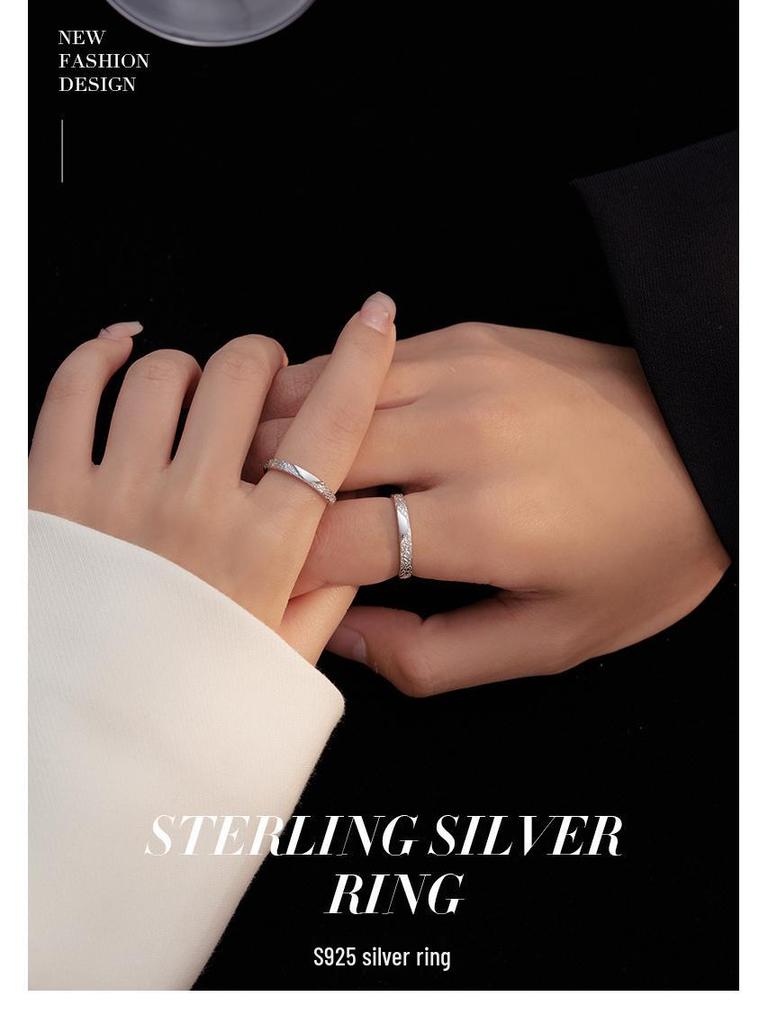 Weilan Battement de Cœur Argent 925 Texture Irrégulière Alliances Couple - Design Unique Arbre Banyan