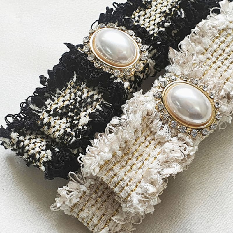 BESTY Classic Tweed Pearl Hairpin