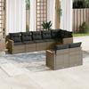 Vidaxl 8-Cz. Garden Furniture Set With Cushions, Grey, Poly Rattan