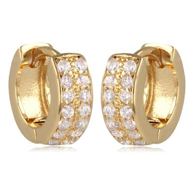 [R2047] - 'Sissi' Gold Plated Hoop Earrings - 12x4 Mm