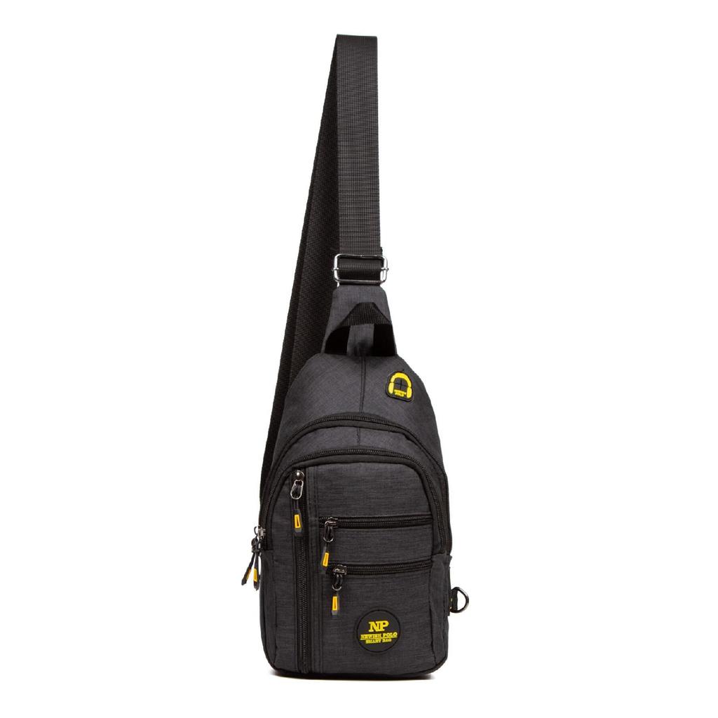 Linen Shoulder And Waist Bag With Ears And Usb Port (17x28cm)