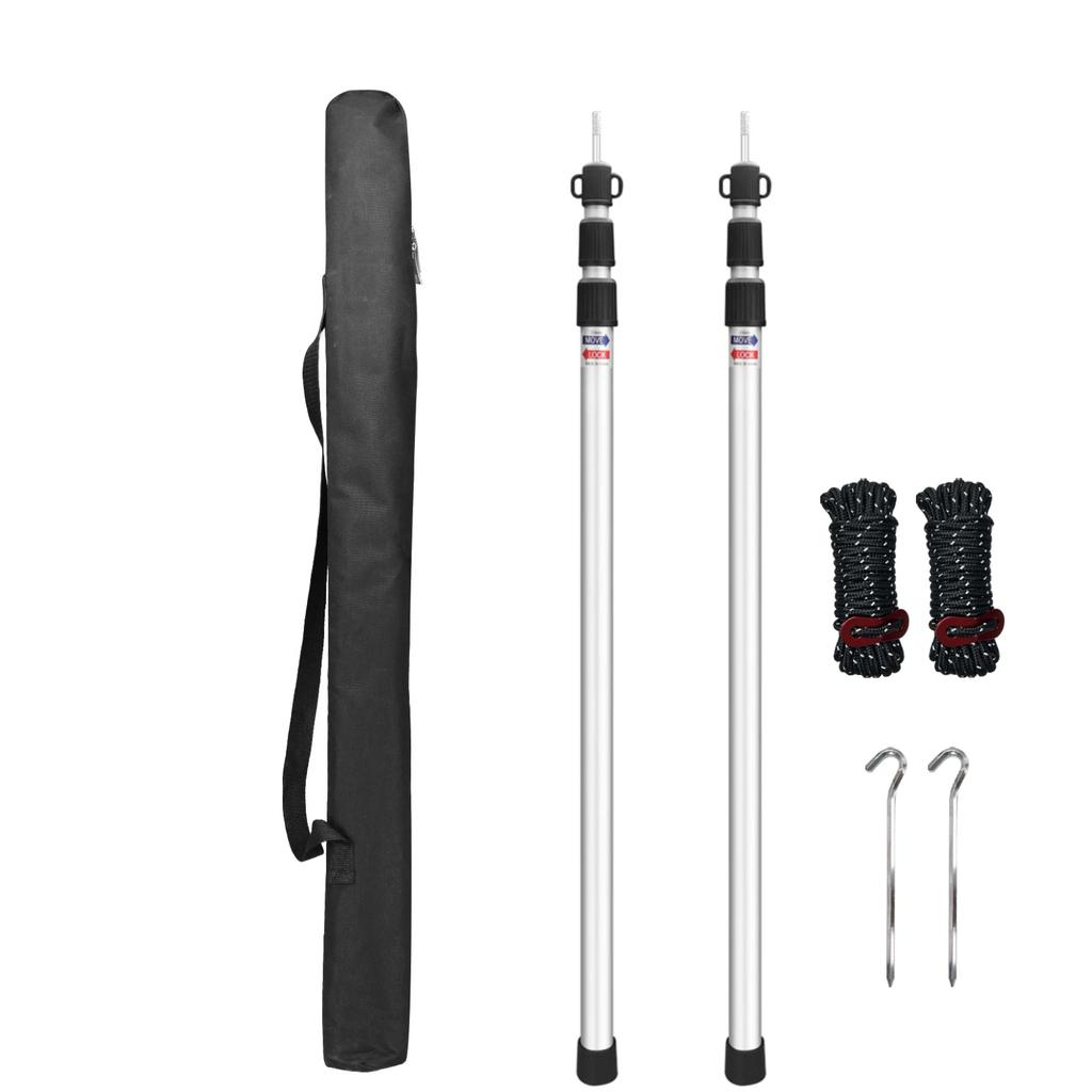 Adjustable Camping Tent Support Poles Beach Shelter Tarp Awning Rods Portable Lightweight Aluminum Alloy Accessories For Canopy
