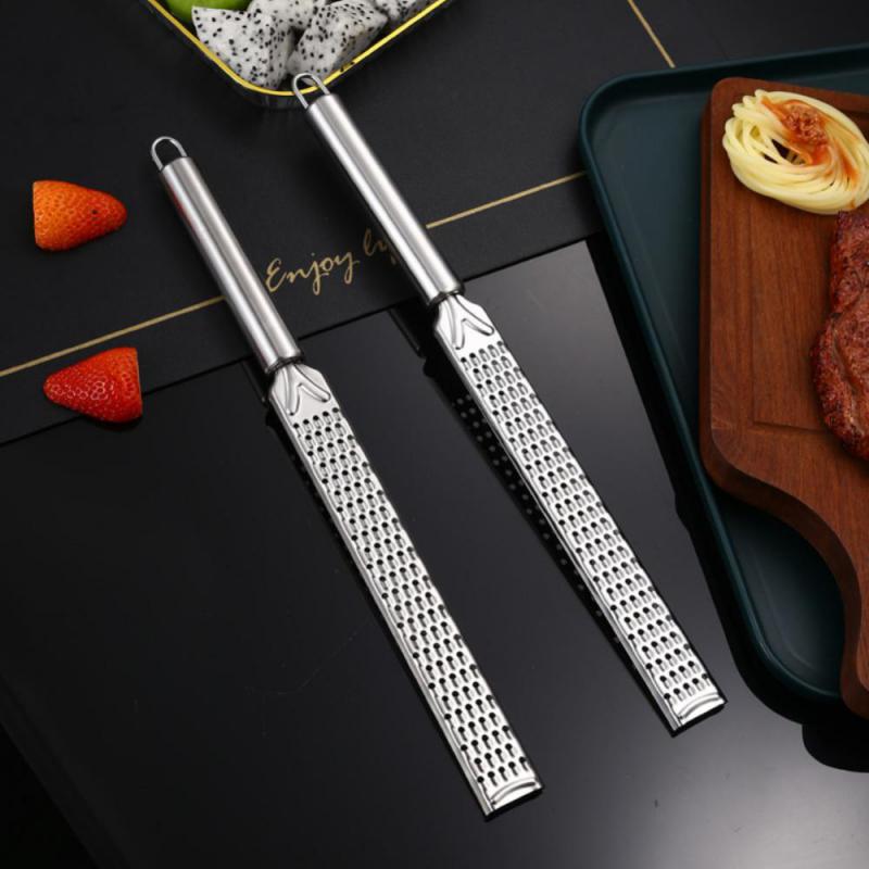 430 Stainless Steel Cheese Grater Handheld Grinder Long Chocolate Grater Lemon Fruit Durable Portable Easy To Clean Kitchen Tool