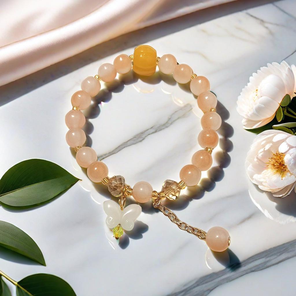 2025 Jadeite Green Jade Rabbit Bracelet: High-End Chinese Style, Year of the Snake, Elegant Women's Niche Beaded Design