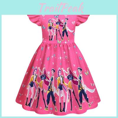 Demon Kpop Lovci Elsa Princeznovské šaty Polyesterový materiál Elegantní dívčí design