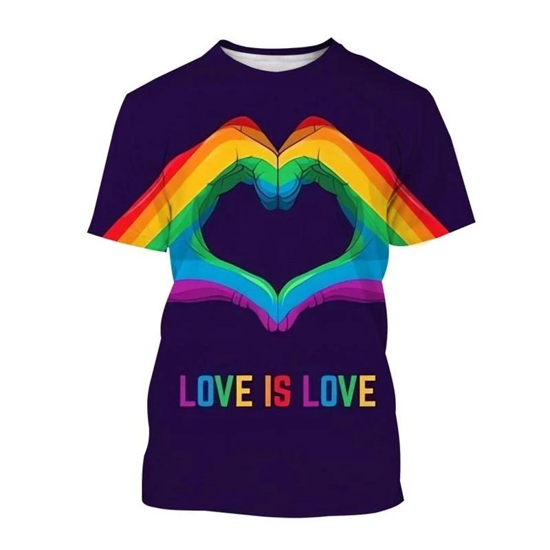 Summer Happy Pride Day Rainbow 3D Print T-Shirts Men Women Short Sleeve T Shirt Oversized Harajuku Y2k Tees Tops Kids Clothing