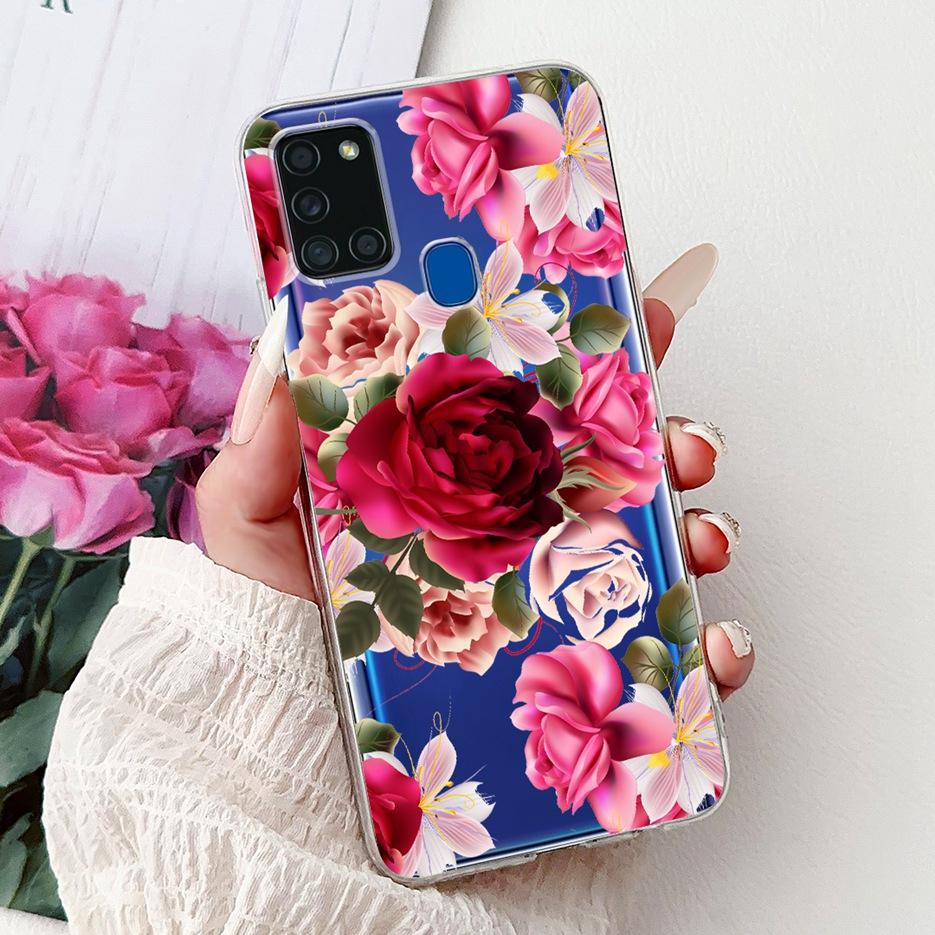 For Samsung Galaxy A21S Case SM-A217F Cute Lucky Koi Painted Cover Soft Slim Phone Case For Samsung A21s A217F Back Cover Bumper