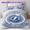 Ice Hockey Logo Pattern Bedding Quilt Set Quilt Cover Pillowcase Home Decoration Birthday Gift (1*duvet cover+ 2*pillowcase, without core)