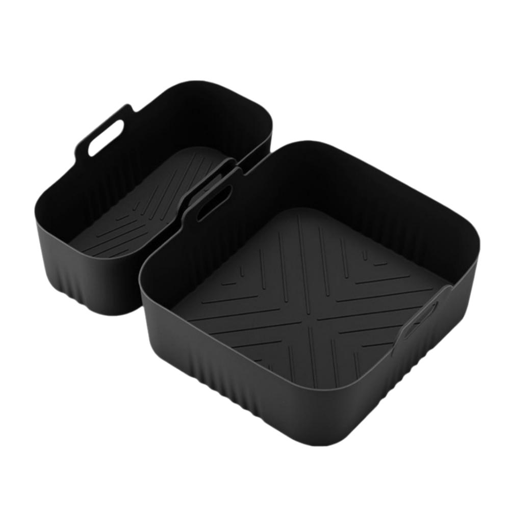 Reusable Dual Basket Baking Tray 6L/3L Air Fryer Silicone Pot Air Fryer Basket  Splash Guard Tool