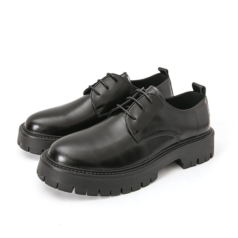 Herren Oxfords Kleid Schuhe Dicke Sohle Formell Business Braun Leder Plateauschuhe Smoking Hochzeitsschuhe Übergröße