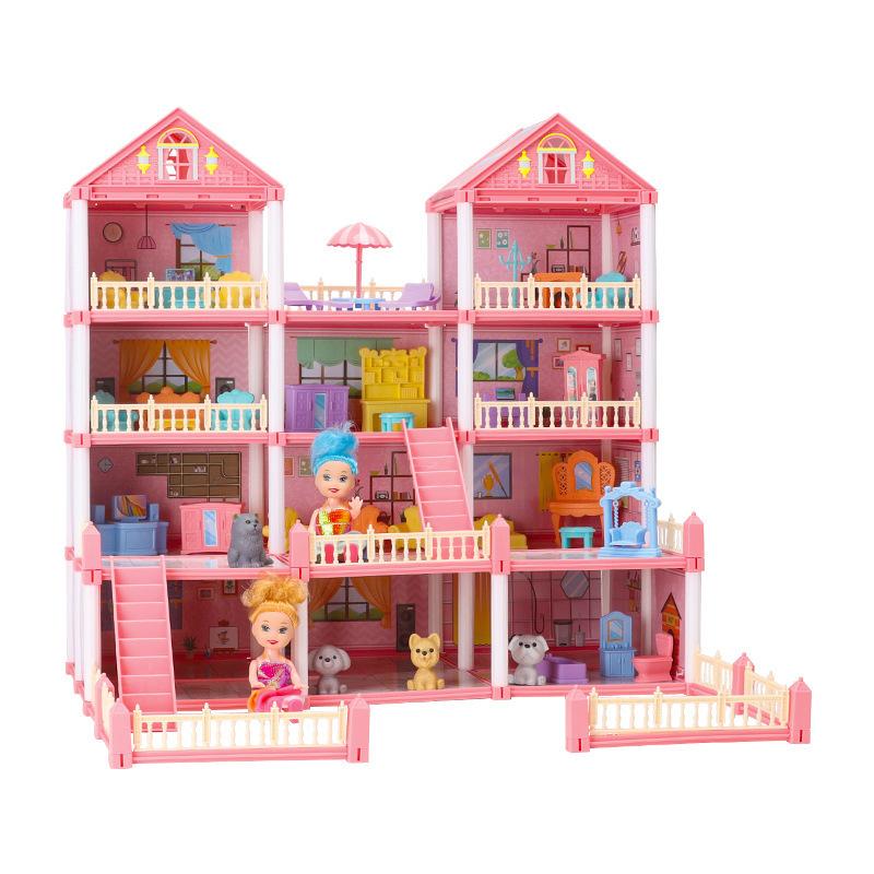 Diy Doll House Children Dream Princess Big Castle Villa Birthday Gift Play House Toys